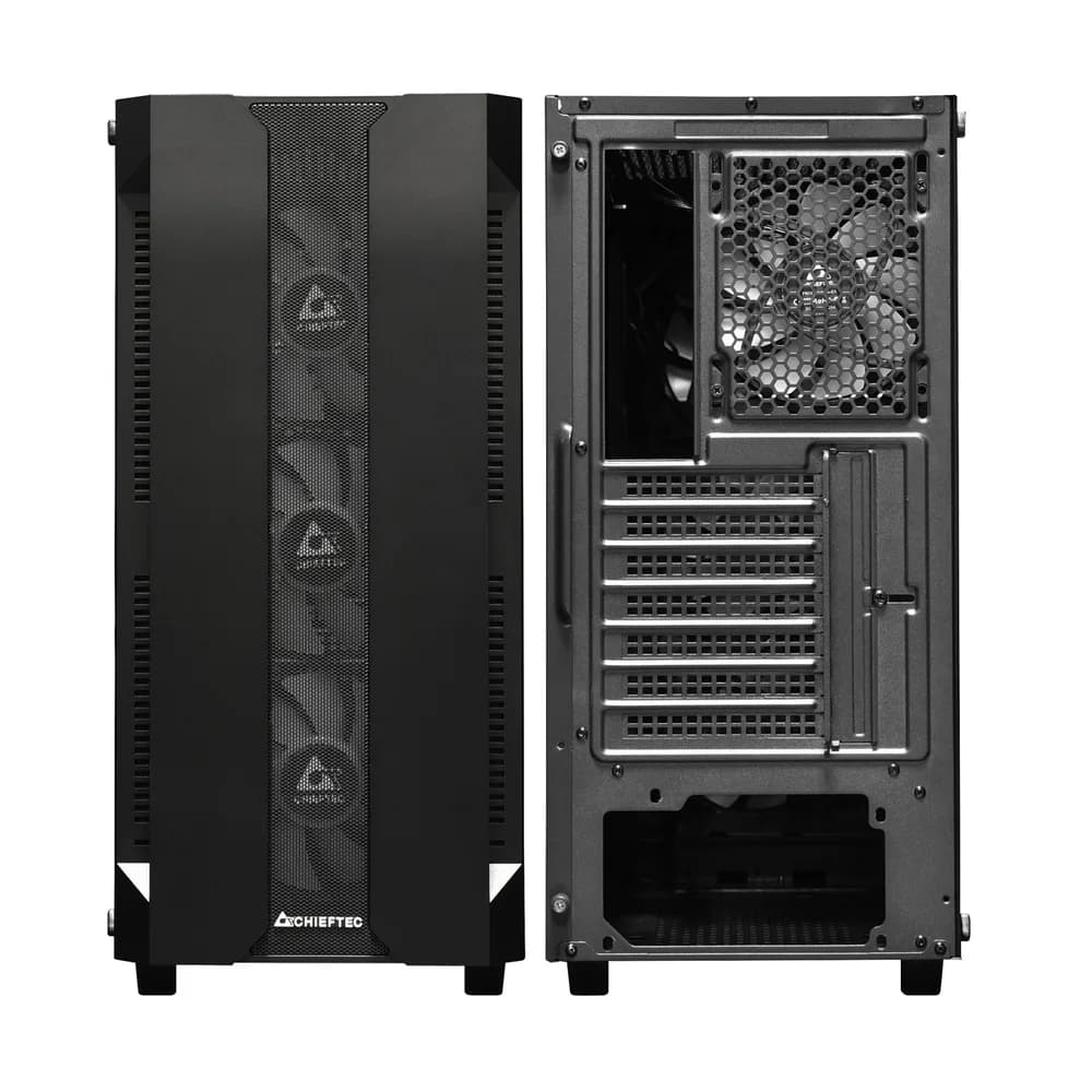 CARCASA CHIEFTEC, Middle Tower, ATX, "HUNTER", fara sursa,sticla securizata, 4xfan, USB 2.0x1, USB 3.0 x 2, Jack 3.5mmx2, mesh, fan ctr (inclusiv RGB), telecomanda "GS-01B-OP" — miniatură