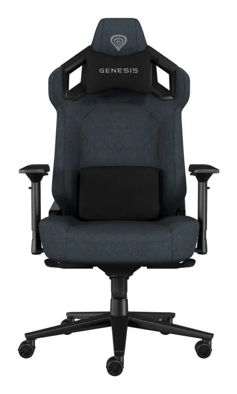 Scaun gaming Genesis Nitro 800, material textil, reglabil pe inaltime, greutate maxima suportata 150 kg, inaltime scaun reglabil 47 - 53 cm, spatar ajustabil 135°, dimensiuni roti 60mm, echipat cu piston cu gaz clasa 4, manere 4D, negru