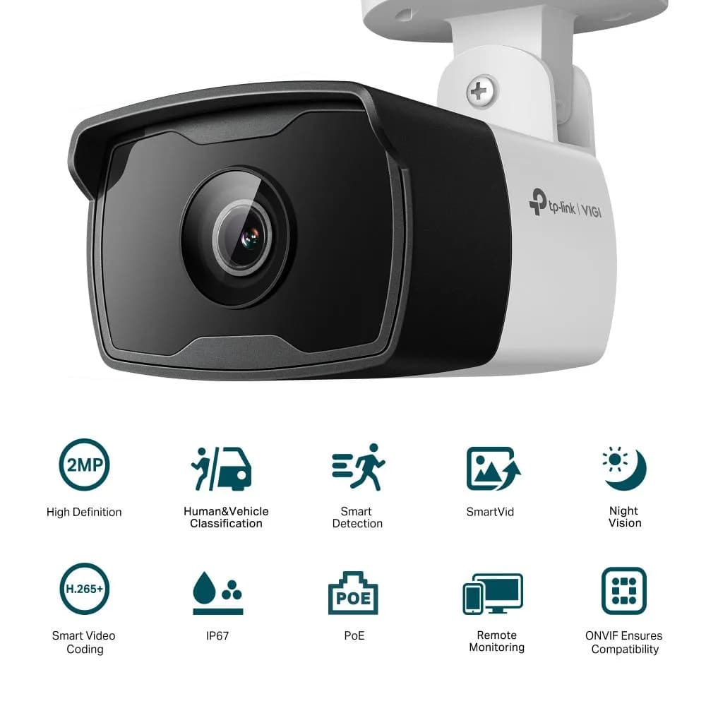 Camera IP Bullet TP-Link VIGI C320I(4mm), 2MP, Lentila 4mm, IR 30ml, rezolutie video 2304 × 1296, +/H.265/H.264+/H.264 — miniatură