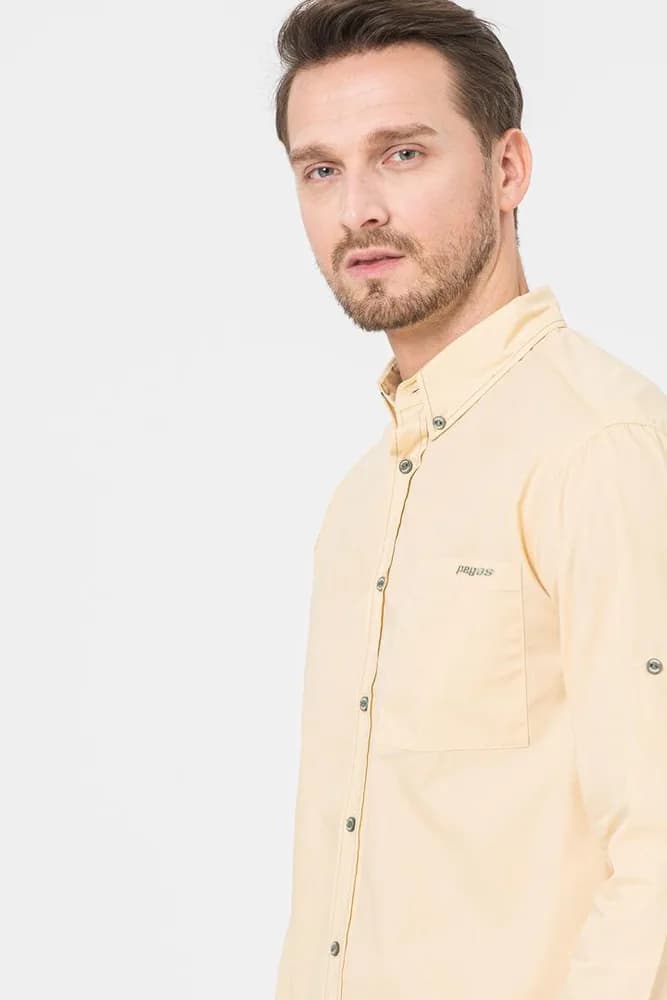 CAMASA CASUAL BARBATI BEIGE S — miniatură