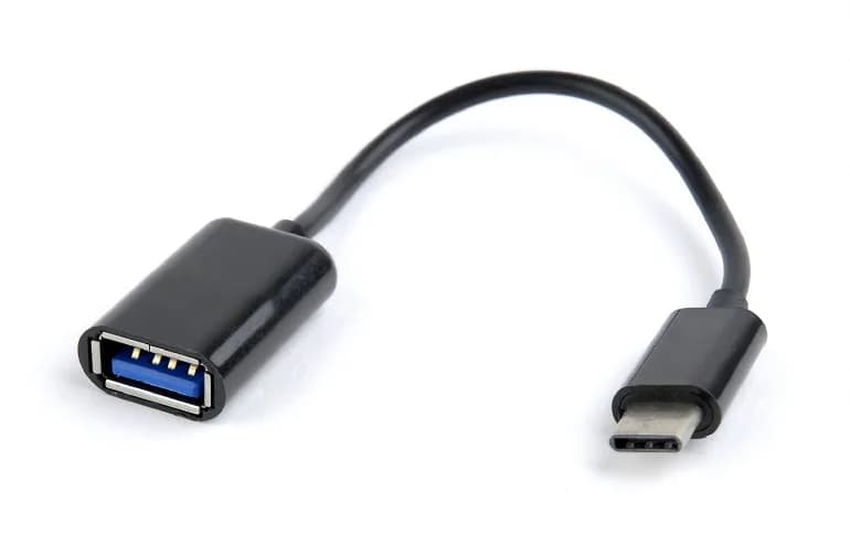 CABLU adaptor OTG GEMBIRD, pt. smartphone, USB 2.0 Type-C (T) la USB 2.0 (M), 20cm, asigura conectarea telef. la o tastatura, mouse, HUB, stick, etc., negru, "A-OTG-CMAF2-01"