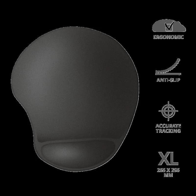 Mouse PAD TRUST, "Bigfoot XL ", cu gel, cauciuc si material textil, 295 x 255 x 19 mm, negru, "TR-23728" — miniatură