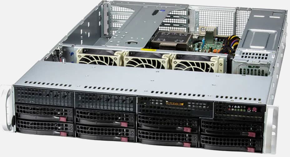 Supermicro 521E-WR — server GPU 2U, Intel Xeon Scalable, 1 GPU, 8 bay-uri