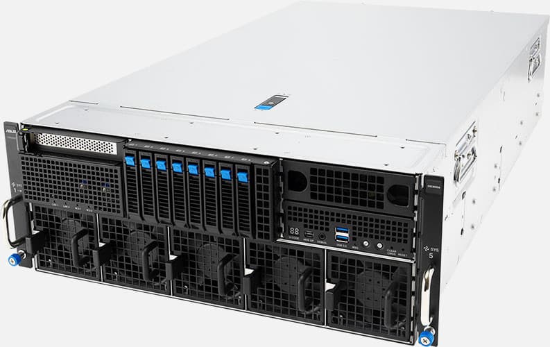 Asus ESC8000A-E13P — server GPU 4U, 2× AMD EPYC 9005, până la 8 GPU, 8 bay-uri