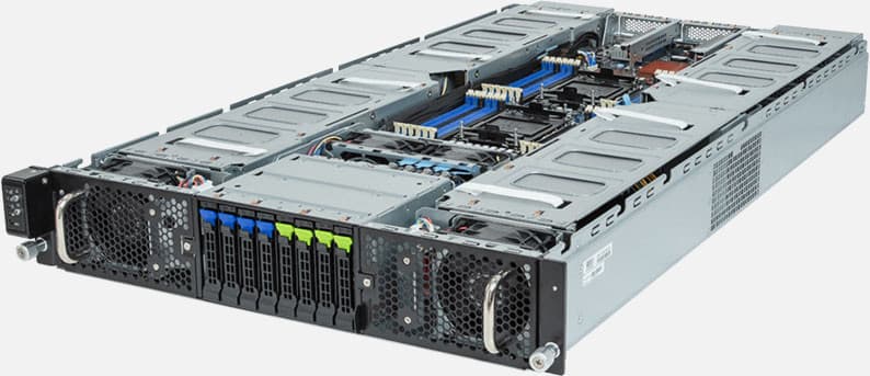 Gigabyte G293-S40 — server GPU 2U, 2× Intel Xeon Scalable, până la 8 GPU, 8 bay-uri