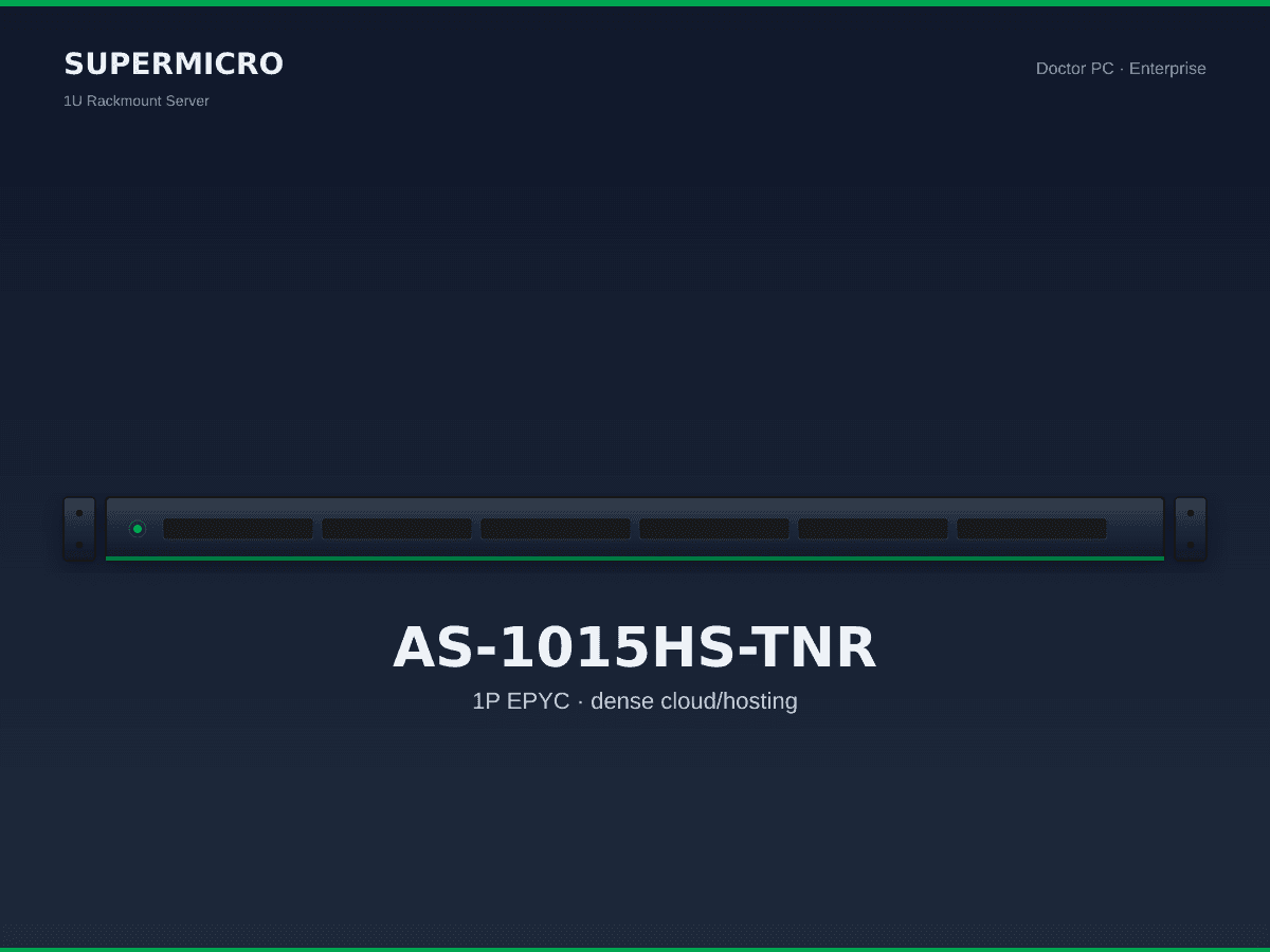 Supermicro AS-1015HS-TNR 1U EPYC Dense Cloud Server