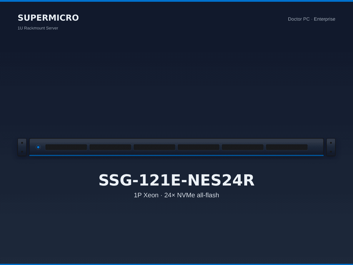 Supermicro SSG-121E-NES24R 1U Xeon All-Flash NVMe (24× U.2)