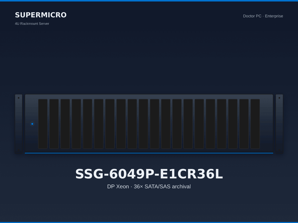 Supermicro SSG-6049P-E1CR36L 4U Xeon Storage (36× SATA/SAS archival)