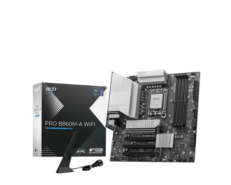Placa de baza MSI PRO B860M-A WIFI, Socket 1851, DDR5, Micro-ATX