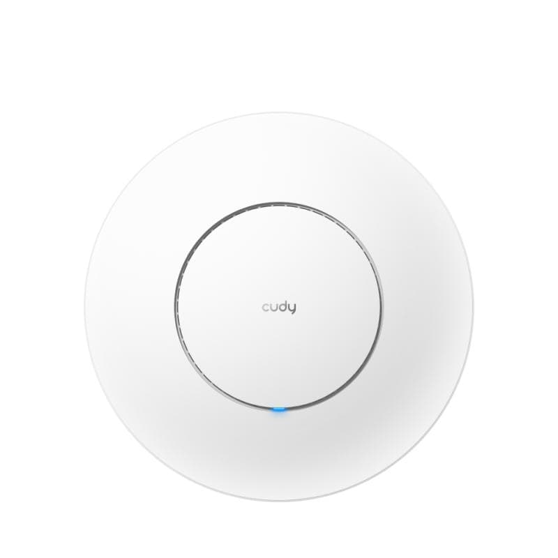 CUDY Access Point AX3000 Dual Band Ceiling Mount Wi-Fi 6, Chipset MT7981, standarde 802.11ax/ac/a/b/g/n, 2402Mbps la 5GHz + 574Mbps la 2.4GHz, 1x port 2.5G RJ45, MU-MIMO, suporta 12V DC sau 802.3at PoE sau PoE pasiv, antene interne, 12V DC adaptor inclus, Cudy Mesh Support