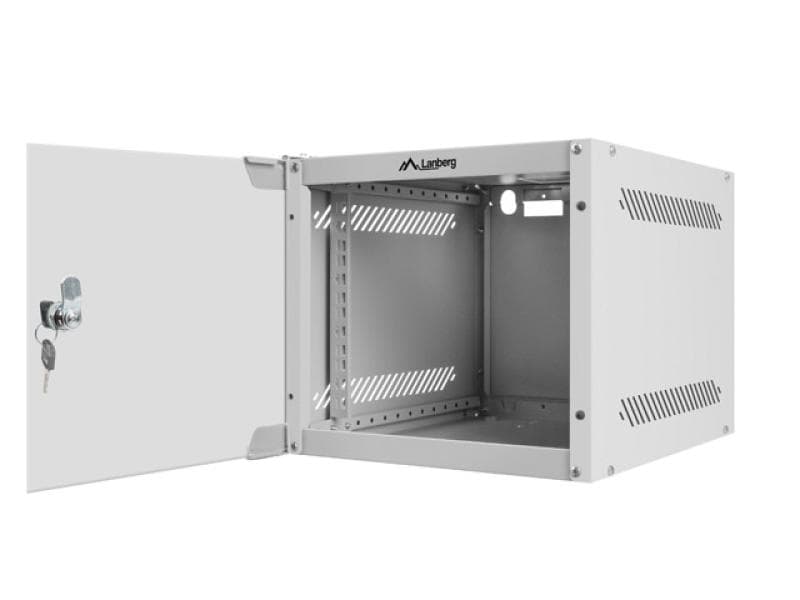 Dulap rack 10" perete 4U / 280x310 (flat pack) cu ușă din sticlă, gri