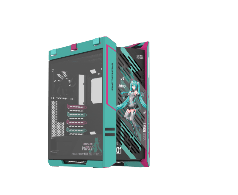 Carcasa ASUS ROG Strix Helios II Hatsune Miku Edition, Mid Tower, Multicolour
