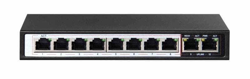 Extralink CERES PoE Switch 8x 100Mb/s PoE/PoE+ 2x RJ45 Uplink 100Mb/s 96W