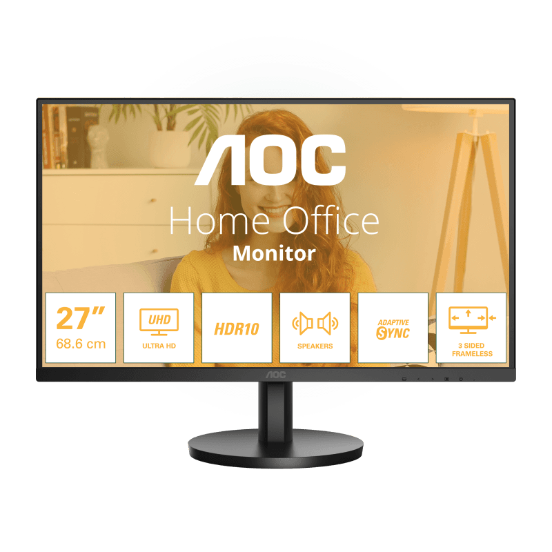 Monitor Consumer AOC U27B3A, 27", 3840 x 2160 pixeli, Black