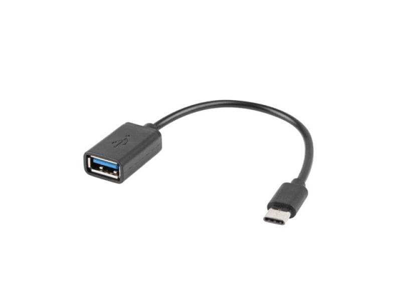 USB-C(M) 2.0->USB-A(F) ADAPTER CABLE 15CM OTG BLACK LANBERG