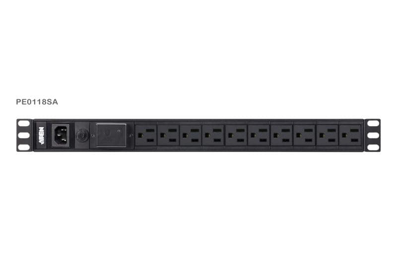 ATEN PE0118SG. Tipuri de PDU: De bază, Capacitate portbagaj: 1U, Material carcasă: Aluminiu. Cantitatea Outlets: 18 ieșire(i) AC, Tipuri ieșire AC: Conector C13, Priza de putere: IEC 320. Tensiunea nominală de intrare: 100-240 V, Maximă de curent: 10 A, Frecvență de intrare AC: 50-60 Hz. Lățime