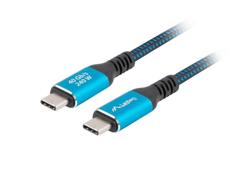 Cablu USB-C M/M 4.0 1 m 240W 8K 60Hz negru-albastru