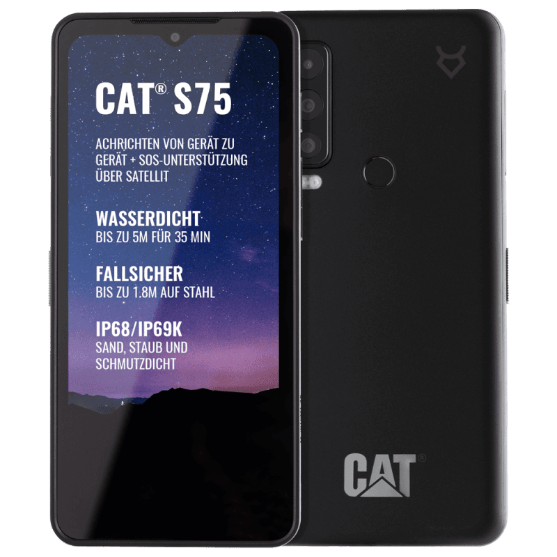Telefon CAT S75, Single SIM, 6 GB RAM, 128 GB, 5G, Negru