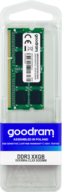 Memorie RAM Notebook GOODRAM GR1600S3V64L11/8G, 8GB, DDR3, 1600MHz, CL11