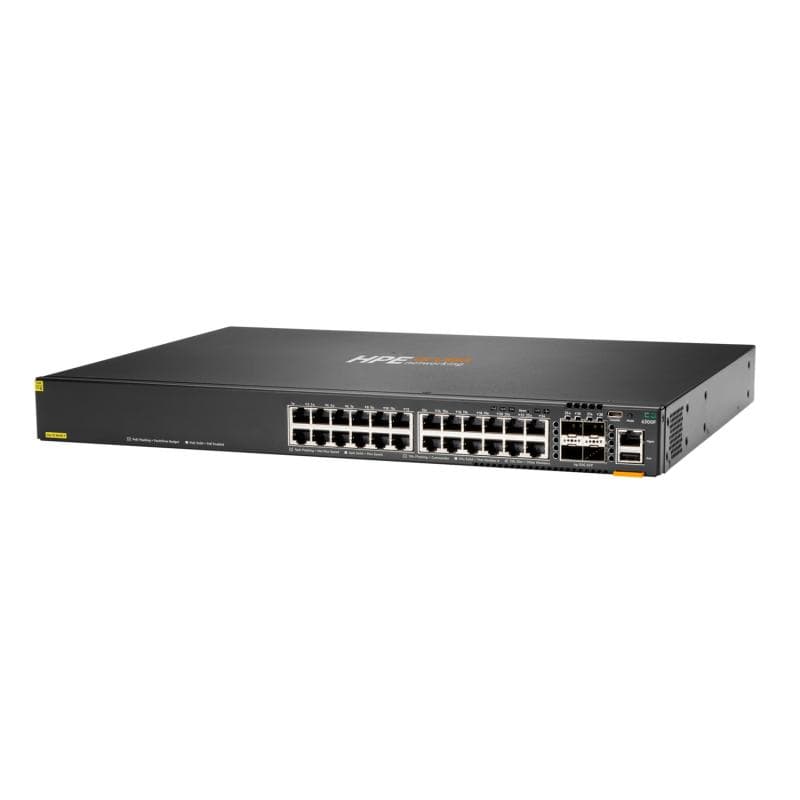 HPE Aruba Networking CX 6300F 24-port 1GbE Class 4 PoE and 4-port SFP56 Switch — miniatură