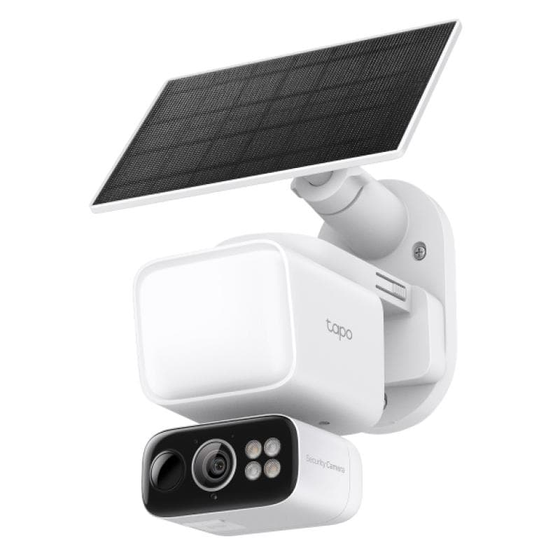 Tapo Solar-Powered Floodlight Pan/Tilt Security Camera Kit, 1/2.8" Progressive Scan CMOS Sensor, camp vizual 100° (Diagonal), 84°(Horizontal), 44°(Vertical), 2× 850 nm IR LEDs (32.8ft / 10 m), 2K 3MP(2304×1296 px), frame rate pana la 20 fps