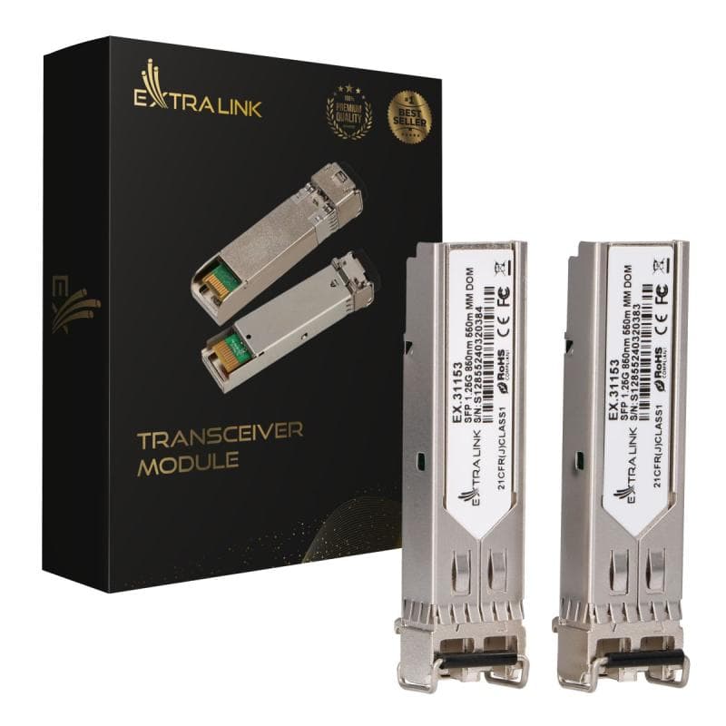 Extralink SFP 1.25G 2-pack SFP Module 1.25Gbps LC/UPC 850nm 550m multi mode DOM