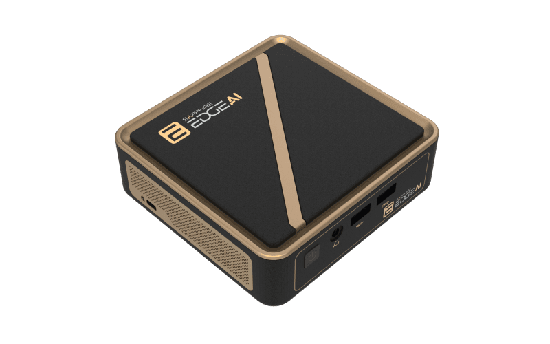 Desktop Consumer SAPPHIRE EDGE AI 370 cu procesor Intel AMD Ryzen AI 9 300 HX 370 pana la 5.1 GHz, N/A DDR5, AMD Radeon 890M, Fara OS, Black