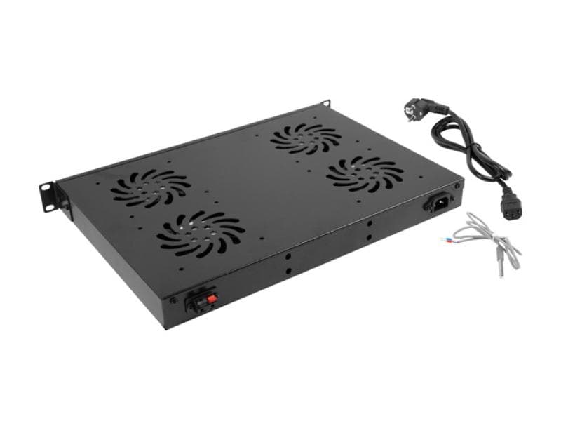 Unitate ventilare / panou ventilație cu LCD, 4 ventilatoare + termostat, 230V, negru