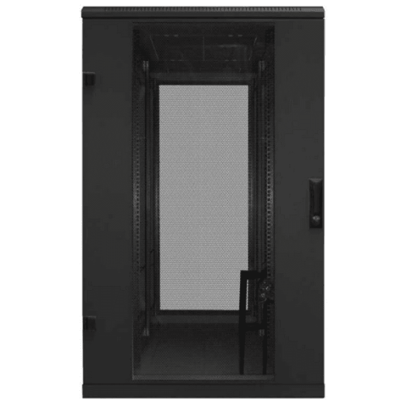 Rack de podea 19 Triton 27U 800x1000mm usa fata metal perforat panouri laterale/spate detasabile sectiuni pentru ventilatie activa, sectiuniacces cabluri sus/jos/spate, picioare reglabile IP20 negru