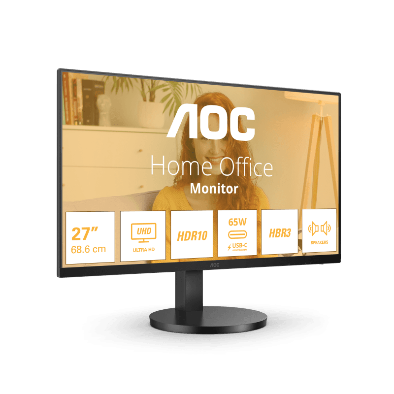 Monitor Consumer AOC U27B3CF, 27", 3840 x 2160 pixeli, Black