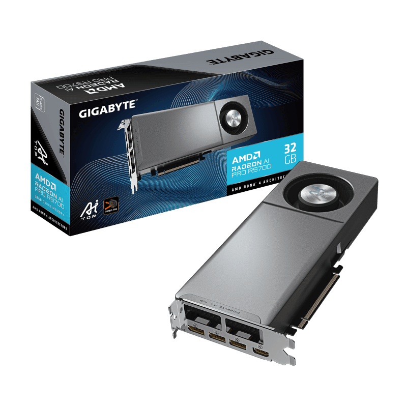 Placa video Gigabyte Radeon AI PRO R9700, 32GB GDDR6, PCI Express 5.0, 256bit