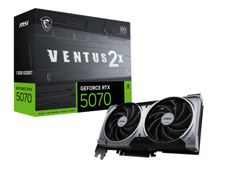 Placa video MSI GeForce RTX 5070 VENTUS 2X OC, 12GB GDDR7, PCI Express 5.0, 192bit