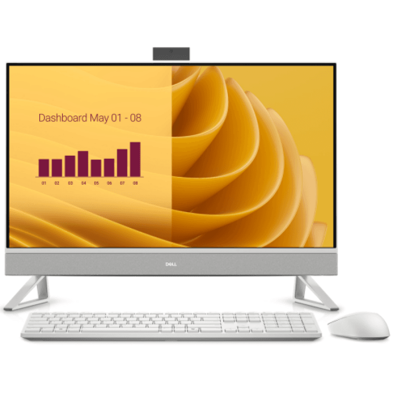 All-in-One Consumer Dell EC27250 cu procesor Intel Core 7 150U pana la 4.9 GHz, 27 inch, FHD, 16 GB, Intel Graphics, Windows 11 Home, White