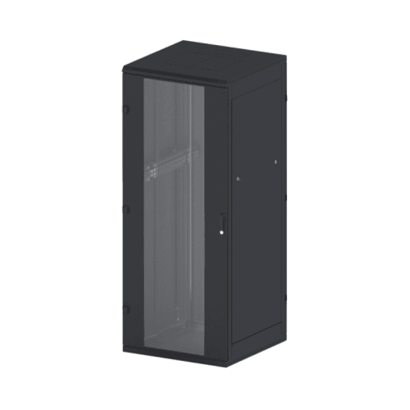 Rack de podea 19 Triton 47U 800x1000mm usa fata sticla panouri laterale/spate detasabile sectiuni pentru ventilatie activa, sectiuniacces cabluri sus/jos/spate IP20 negru