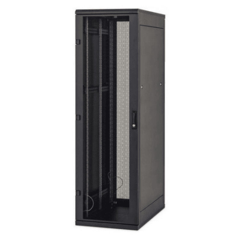 Rack de podea 19 Triton 22U 600x1000mm usa fata metal perforat panouri laterale/spate detasabile sectiuni pentru ventilatie activa, sectiuniacces cabluri sus/jos/spate, picioare reglabile IP20 negru