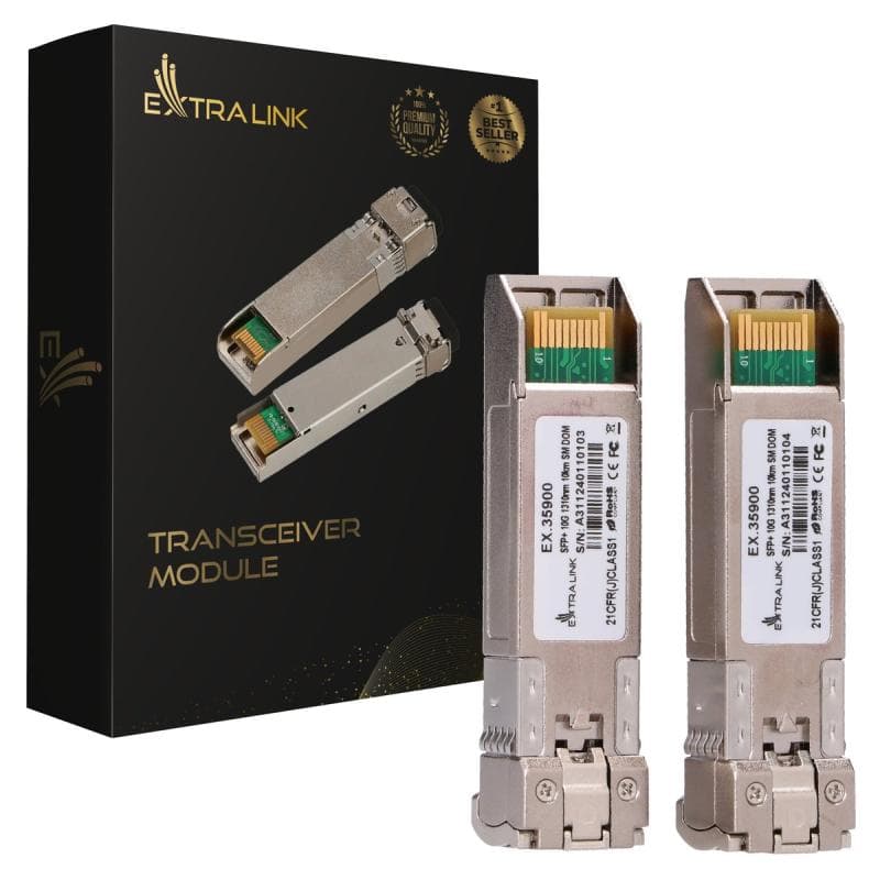 Extralink SFP+ 10G 2-pack SFP+ Module 10Gbps LC/UPC 1310nm 10km single mode DOM