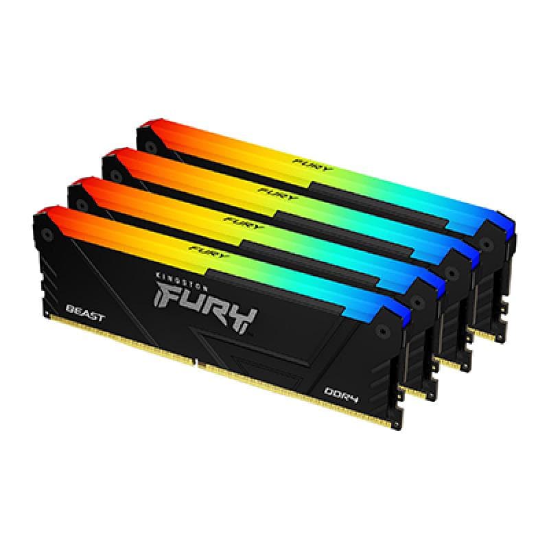 Memorie RAM Kingston FURY Beast RGB, 64GB DDR4, 3200MHz, CL16