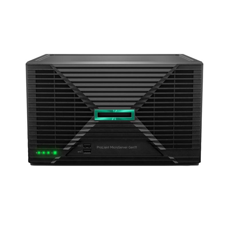 HPE ProLiant MicroServer Gen11 G7400 2c 16GB-U 4LFF-NHP 1TB HDD 180W Ext PS EMEA Cmp Module Server — miniatură