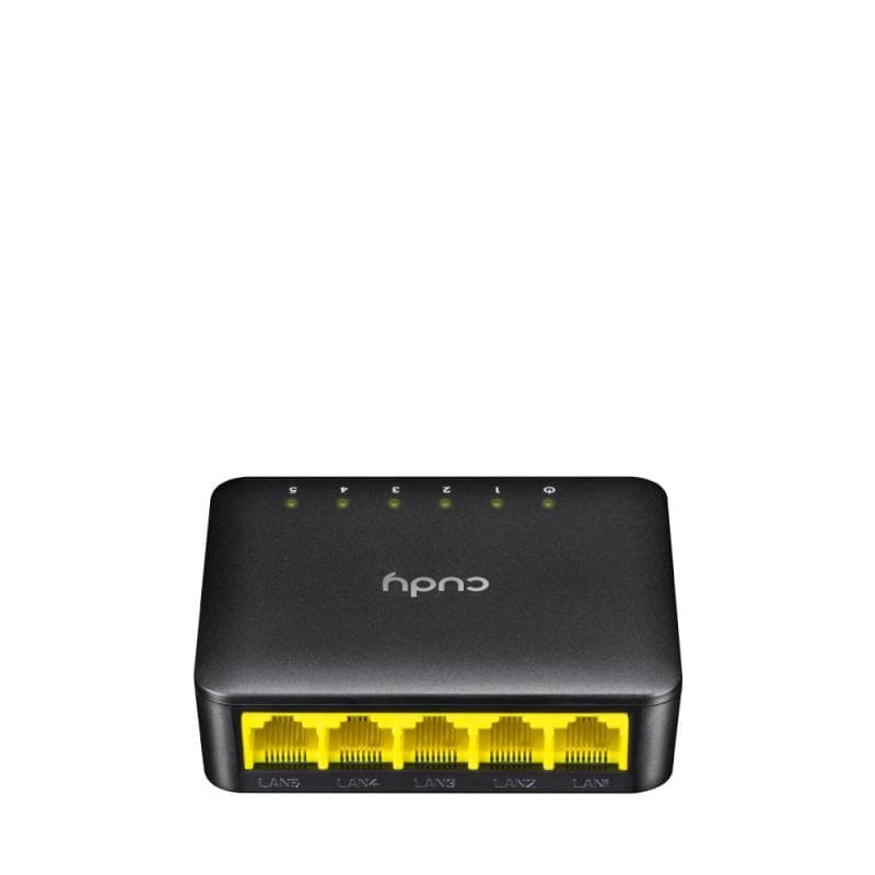 CUDY 5-Port Gigabit Desktop Switch, 5 10/100/1000M RJ45 Ports, IGMP Snooping, Loop Detection/Prevention, 802.1p/DSCP QoS, Desktop Plastic Case, Power Saving, Plug & Play, Wall-Mount