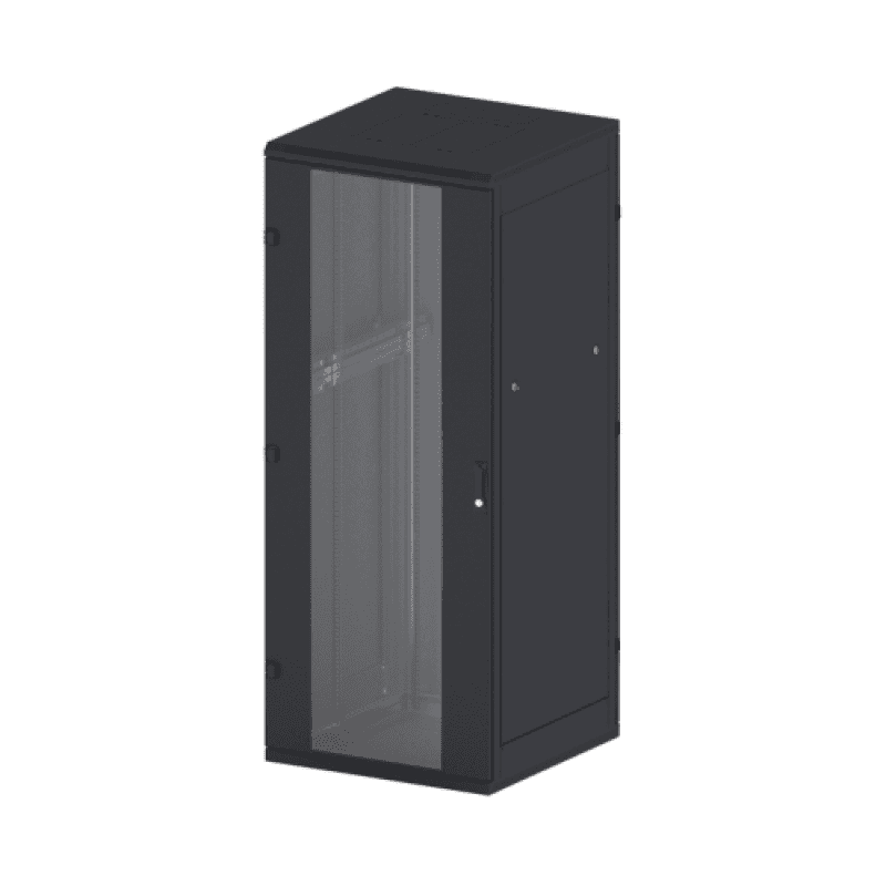 Rack de podea 19 Triton 15U 600x800mm usa fata sticla panouri laterale/spate detasabile sectiuni pentru ventilatie activa, sectiuniacces cabluri sus/jos/spate IP20 negru