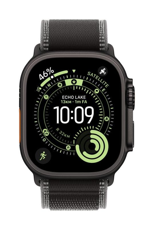 Curea pentru Apple Watch 49mm Black/Charcoal Trail Loop - M/L - Black Titanium Finish