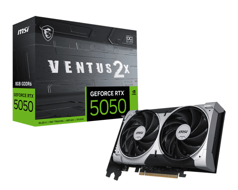 Placa video MSI GEFORCE RTX 5050 VENTUS 2X OC, 8GB GDDR6, PCI Express 5.0, 128-bit