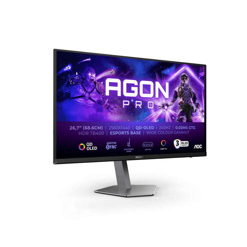 Monitor Consumer AOC AG276QZD2, 26.7", 2560 x 1440 pixeli, Black, Grey