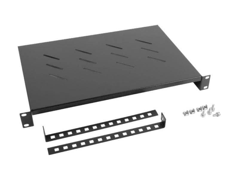 Poliță fixă 19" 1U / 483x300 mm,  max. 25 kg, negru