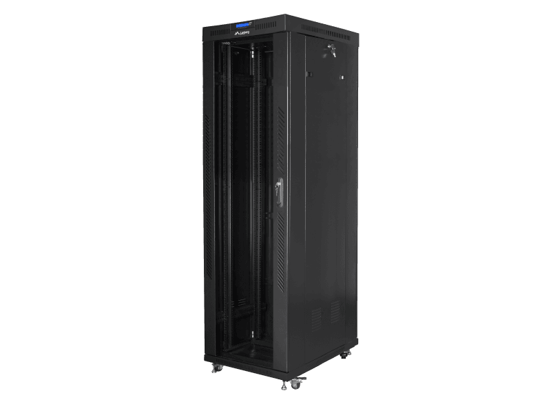Cabinet rack 19" 42U600x1000, glassdoor, incarcare maxiam 800kg, slot pentru ventilatoare 6, RAL9004, negru