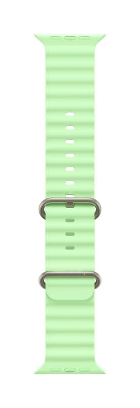 Curea pentru Apple Watch 49mm Neon Green Ocean Band - Natural Titanium Finish