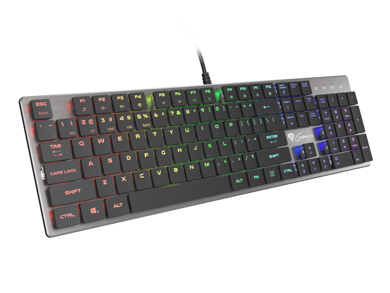 Tastatura Mecanica Gaming Genesis Thor 420, RGB, USB, Argintiu