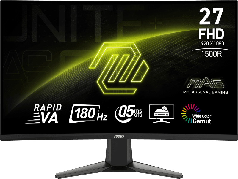Monitor Consumer MSI MAG 27C6F, 27", 1920 x 1080 pixeli, Black