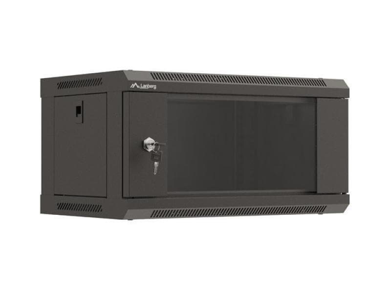 Dulap rack de perete 19", 4U, 540x350 mm, usa din sticla, negru
