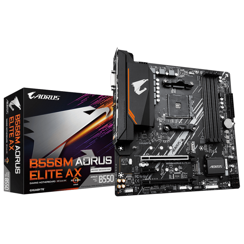 Placa de baza Gigabyte B550M AORUS ELITE AX, Socket AM4, DDR4, Micro-ATX